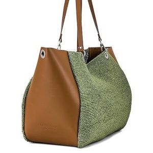 New rag & bone green raffia revival summer city tote